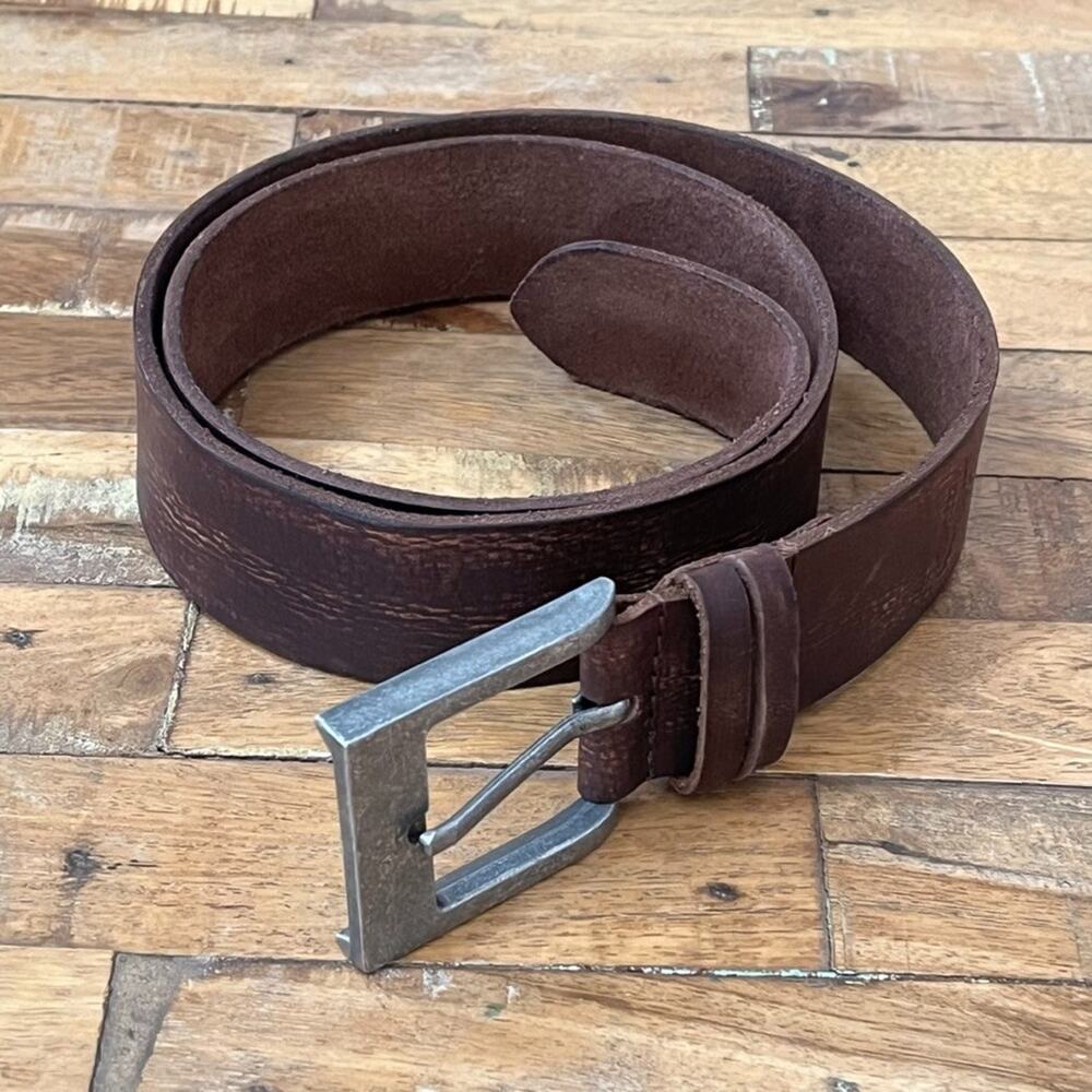American Bison Brown Belt Mens' Sz 38 Genuine Leather Made in India